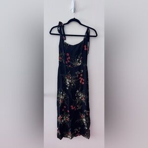 Reformation Black Floral Midi Dress